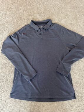 Rhone Men's Long Sleeve Pique Polo - Grey